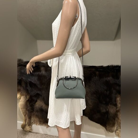 Handmade Genuine Premium Togo Leather Top Handles Bag/ Crossbody & 2 Chains - Picture 8 of 16